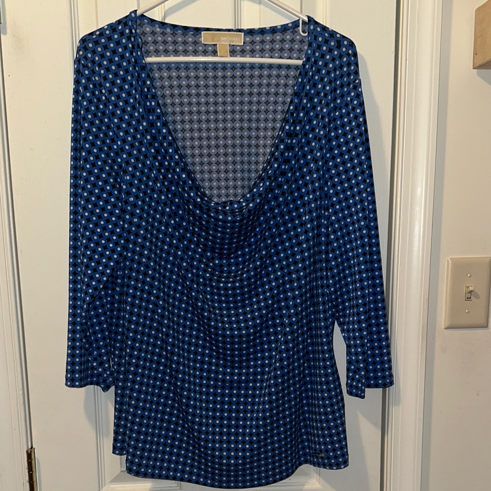 Blue Patterned Women's Top
